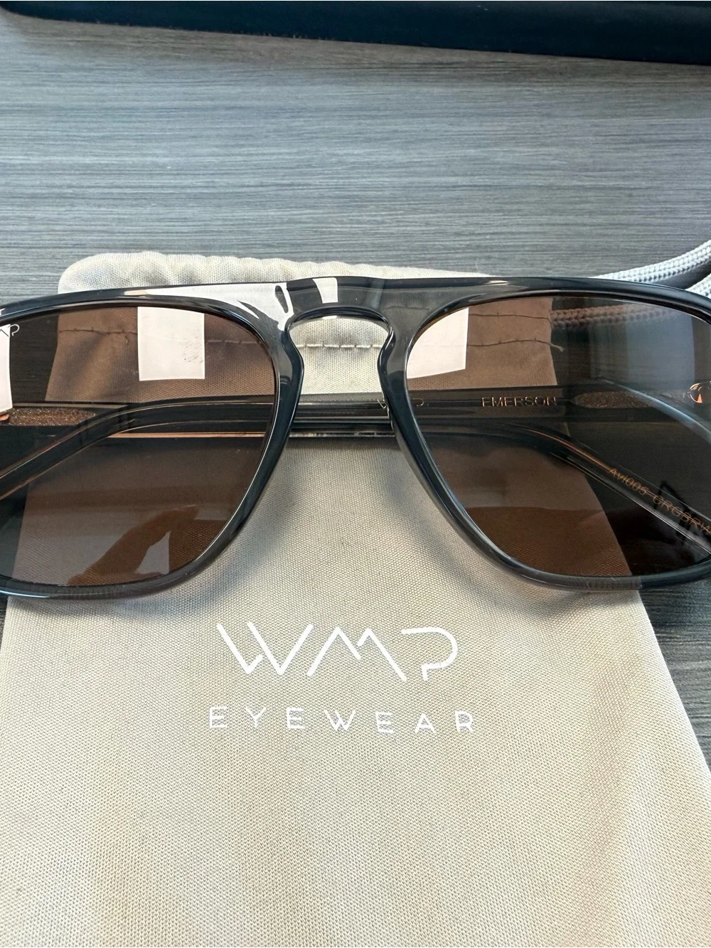 WMP Eyewear Emerson Sunglasses -  Graphite Grey / Dark Beige Gradient Lens